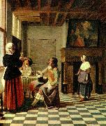 Pieter de Hooch interior oil